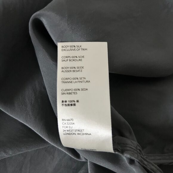 Anthropologie Lucy 100% Silk Tee Blouse in Charcoal Gray Size Medium - Picture 4 of 4